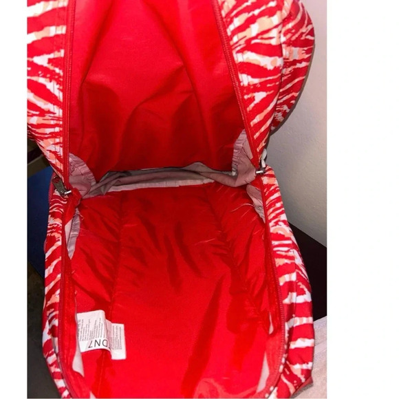 Jansport big student Backpack Red Orange Zebra Chevron Striped large - Picture 7 of 8